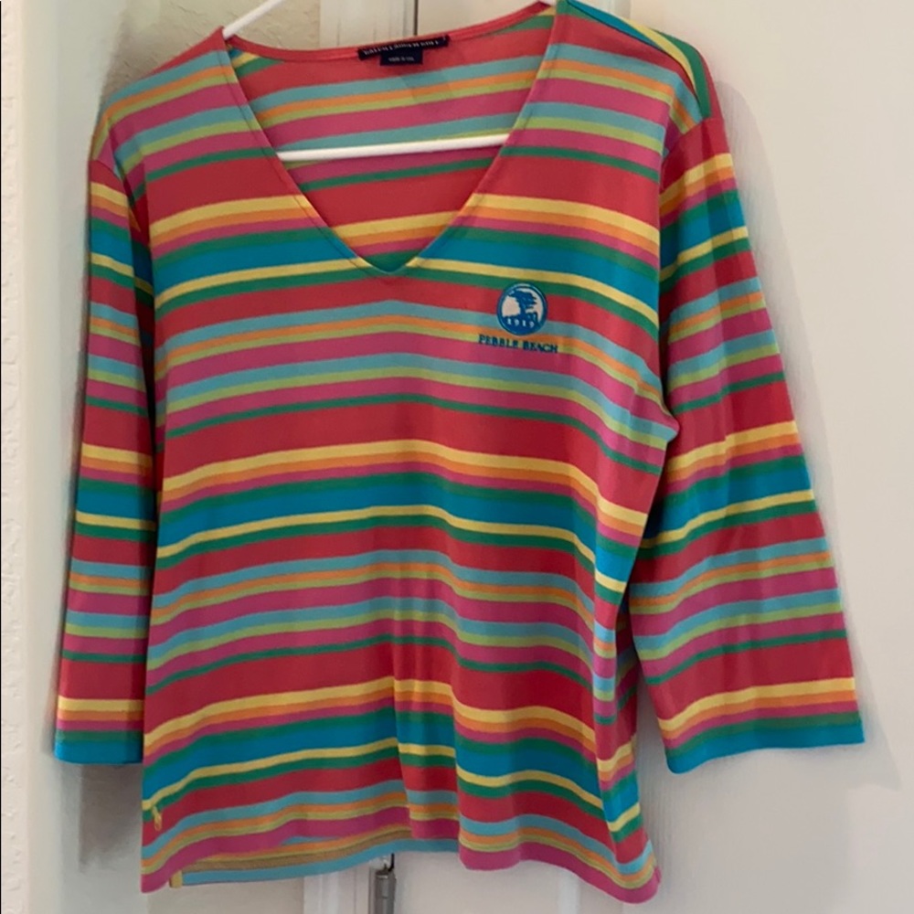 RALPH LAUREN Pebble Beach Rainbow 1/2 Sleeve Tee